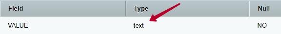 Проверяем что в поле Type стоит значение text.