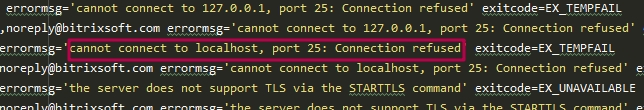 cannot connect to localhost, port 25: Connection refused